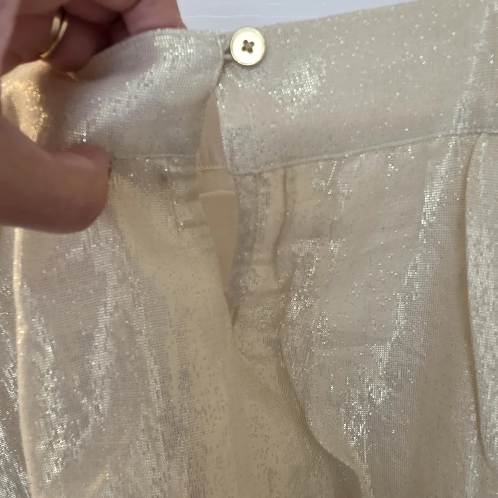 Crewcuts Girls Metallic Gold Square Neck Blouse L (10-12) NWOT